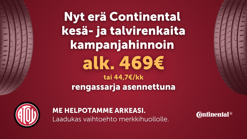 Erä kesä- ja talvirenkaita kampanjahintaan