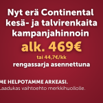 Erä kesä- ja talvirenkaita kampanjahintaan